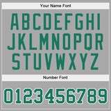 Custom Stitched Gray Kelly Green-White Sports Pullover Sweatshirt Hoodie
