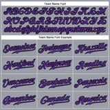 Custom Gray Purple-Black Authentic Baseball Jersey