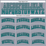 Custom Gray Teal-Black Authentic Drift Fashion Baseball Jersey