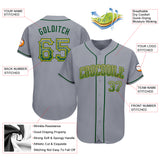 Custom Gray Green-Gold Authentic Drift Fashion Baseball Jersey