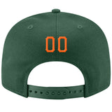 Custom Green Orange-White Stitched Adjustable Snapback Hat