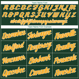 Custom Green White-Gold Authentic Throwback Rib-Knit Baseball Jersey Shirt