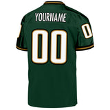 Custom Green White-Old Gold Mesh Authentic Throwback Football Jersey