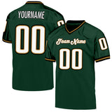 Custom Green White-Old Gold Mesh Authentic Throwback Football Jersey