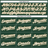 Custom Green White-Old Gold Authentic Baseball Jersey