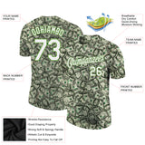 Custom Green White-Neon Green 3D Pattern Design Dollar Performance T-Shirt
