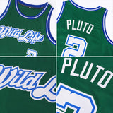 Custom Kelly Green White-Gold Round Neck Rib-Knit Basketball Jersey