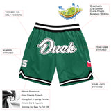 Custom Kelly Green White-Black Authentic Throwback Basketball Shorts