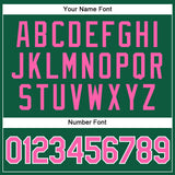 Custom Kelly Green Pink-White Authentic Baseball Jersey