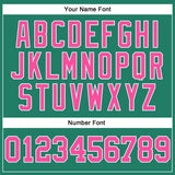 Custom Kelly Green Pink-White Authentic Throwback Basketball Jersey