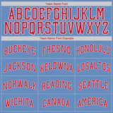 Custom Light Blue Red-White Authentic Throwback Rib-Knit Baseball Jersey Shirt