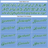 Custom Light Blue Kelly Green-White Authentic Throwback Basketball Jersey