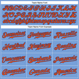 Custom Light Blue Orange-Royal Authentic Baseball Jersey