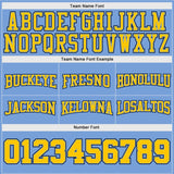 Custom Light Blue Gold-Black Authentic Throwback Basketball Shorts