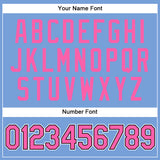 Custom Light Blue White Pinstripe Pink-Black Authentic Basketball Jersey