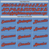 Custom Light Blue Orange-Royal Performance T-Shirt