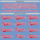 Custom Light Blue Red-White Hockey Jersey