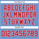 Custom Light Blue Red-White Authentic Baseball Jersey