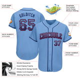 Custom Light Blue Navy-Red Authentic Drift Fashion Baseball Jersey