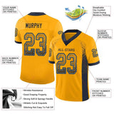 Custom Gold Navy-Powder Blue Drift Fashion Football Jersey