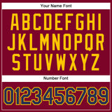 Custom Maroon White Pinstripe Navy-Gold Authentic Basketball Jersey