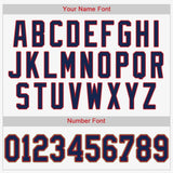 Custom White Navy-Red Baseball Jersey