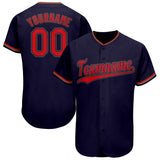 Custom Navy Red-Old Gold Baseball Jersey