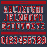 Custom Navy Red-White Mesh Authentic Football Jersey