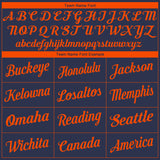 Custom Navy Orange Authentic Baseball Jersey