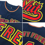 Custom Navy Orange-White Authentic Baseball Jersey