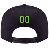 Custom Navy Neon Green-White Stitched Adjustable Snapback Hat