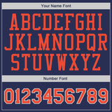 Custom Navy Orange-Gray Authentic Throwback Basketball Jersey