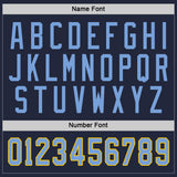 Custom Navy Light Blue-Gold Hockey Jersey
