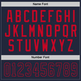 Custom Navy Navy-Red Hockey Jersey