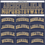 Custom Navy Old Gold-White Authentic Drift Fashion Baseball Jersey