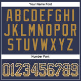 Custom Navy Old Gold-White Authentic Drift Fashion Baseball Jersey