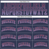 Custom Navy Light Blue-Red Authentic Drift Fashion Baseball Jersey