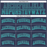 Custom Navy Teal-Gray Authentic Drift Fashion Baseball Jersey