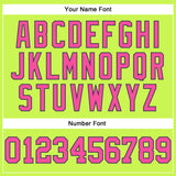 Custom Neon Green Pink-Navy Authentic Throwback Basketball Jersey