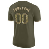 Custom Olive Camo-Black Performance Salute To Service T-Shirt