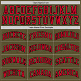 Custom Olive Red-Black Authentic Salute To Service Baseball Jersey