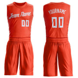 Custom Orange White Round Neck Suit Basketball Jersey