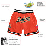 Custom Orange Black-Old Gold Authentic Throwback Basketball Shorts