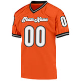 Custom Orange White-Black Mesh Authentic Throwback Football Jersey