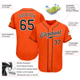 Custom Orange Black-White Authentic Baseball Jersey