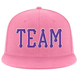 Custom Pink Purple-White Stitched Adjustable Snapback Hat