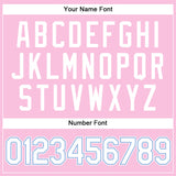 Custom Light Pink White-Light Blue Authentic Throwback Basketball Jersey