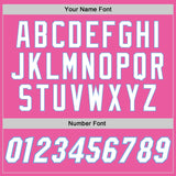 Custom Pink White-Light Blue Performance T-Shirt