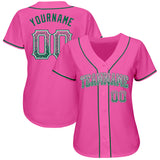 Custom Pink Kelly Green-White Authentic Drift Fashion Baseball Jersey