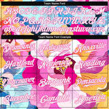 Custom Pink White-Pink 3D Pattern Design Flowers Authentic Baseball Jersey